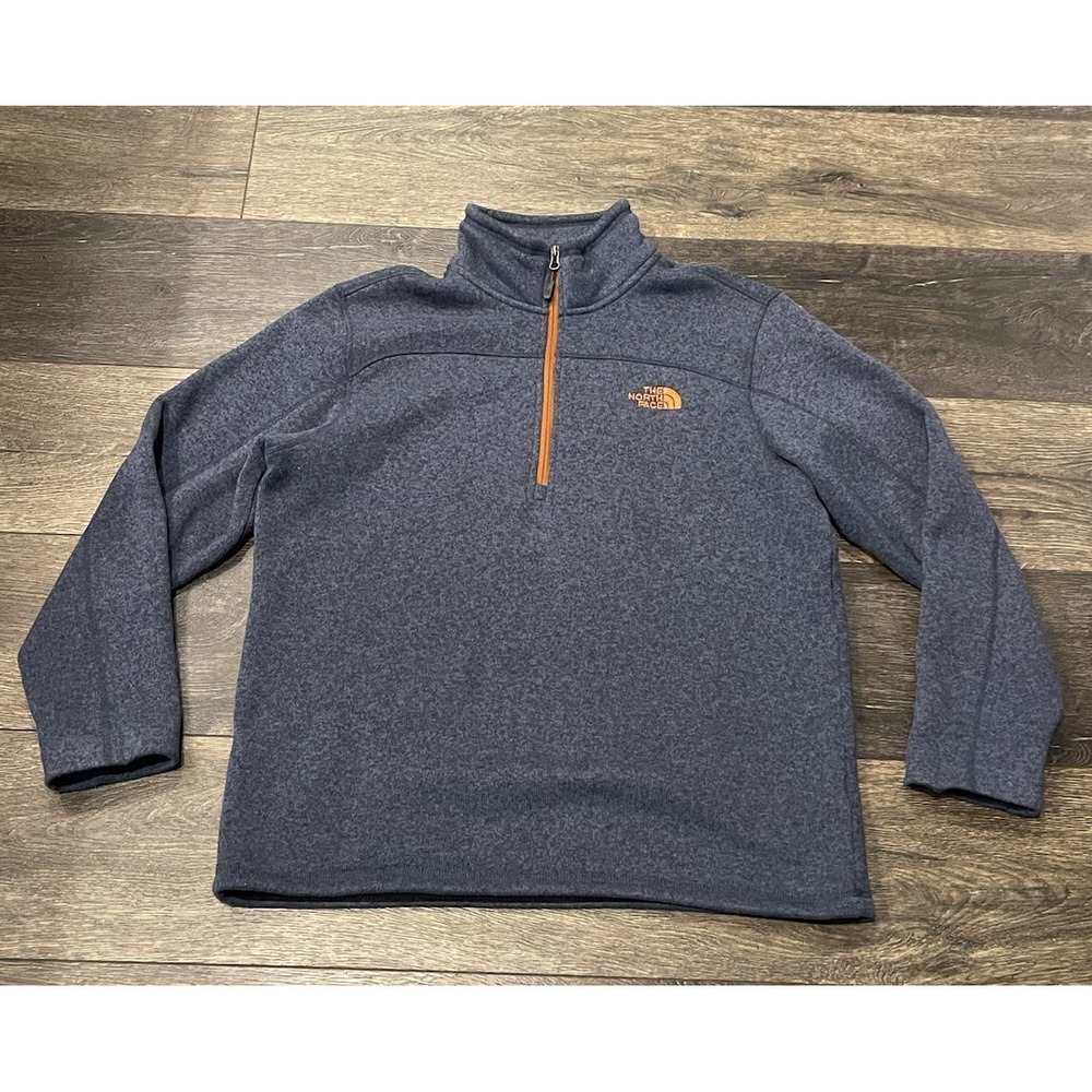 The North Face Men's Large Blue Quarter Zip Long Sleeve Soft Warm Fleece